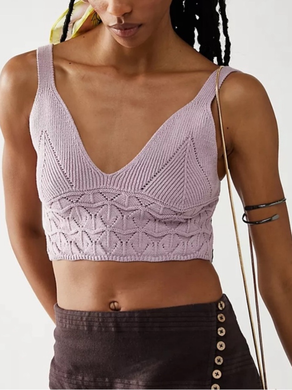 Free People lavender knit bralette